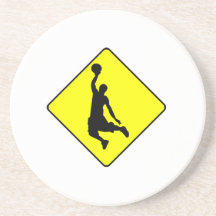 Basketball Dunk Crossing Sign Coaster