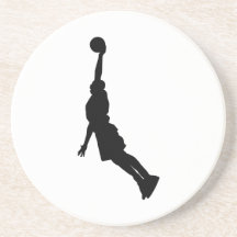 Basketball Dunk Silhouette Beverage Coasters