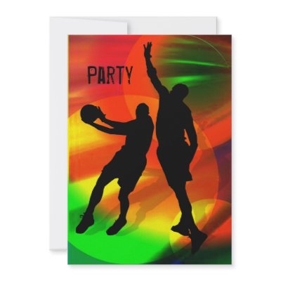Basketball Duo Bright Court Lights Invite by EHPlesser