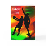 Basketball Duo Bright Court Lights Party Greeting Card