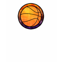 Basketball Emblem Orange Purple T-Shirt