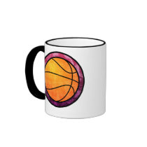 Basketball Emblem Pink Purple Mug mugs