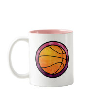 Basketball Emblem Pink Purple Mug mugs