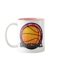 Basketball Emblem Pink Purple Mug mugs
