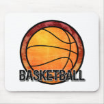 Basketball Emblem Red Orange Mousepad