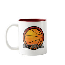 Basketball Emblem Red Orange Mug mugs