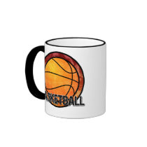 Basketball Emblem Red Orange Mug mugs