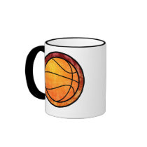 Basketball Emblem Red Orange Mug mugs