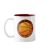 Basketball Emblem Red Orange Mug mugs