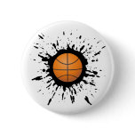 Basketball Explosion Pinback Button