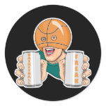 basketball fan freak round stickers