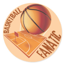 BASKETBALL FANATIC ROUND STICKERS