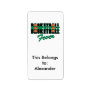 basketball fever black and green personalized address label