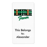 basketball fever black and green shipping label