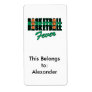 basketball fever black and green shipping label