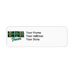 basketball fever black and green custom return address label
