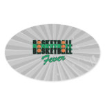 basketball fever black and green oval stickers