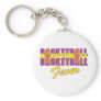 basketball fever purple and gold design keychain