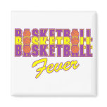 basketball fever purple and gold design fridge magnet
