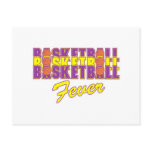 basketball fever purple and gold design post cards