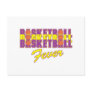 basketball fever purple and gold design post cards