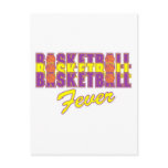 basketball fever purple and gold design postcard