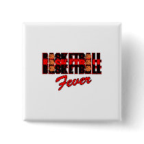 basketball fever red and black design pin