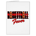 basketball fever red and black design greeting cards