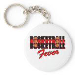 basketball fever red and black design key chains