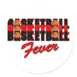 basketball fever red and black design stickers