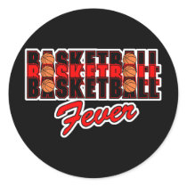 basketball fever red and black design stickers