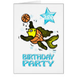 BASKETBALL FISH FUN BIRTHDAY PARTY INVITATION CARD
