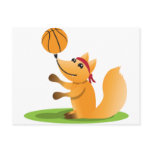 Basketball fox postcard