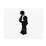 Basketball girl silhouette post cards