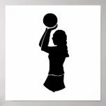Basketball girl silhouette poster