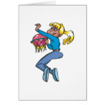 basketball girl slam dunk design greeting cards