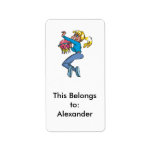 basketball girl slam dunk design address label