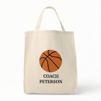 BASKETBALL Grocery Tote Bag - add a NAME!