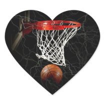 Basketball Heart Sticker