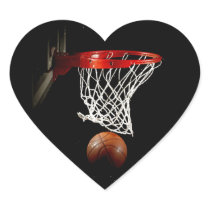 Basketball Heart Stickers