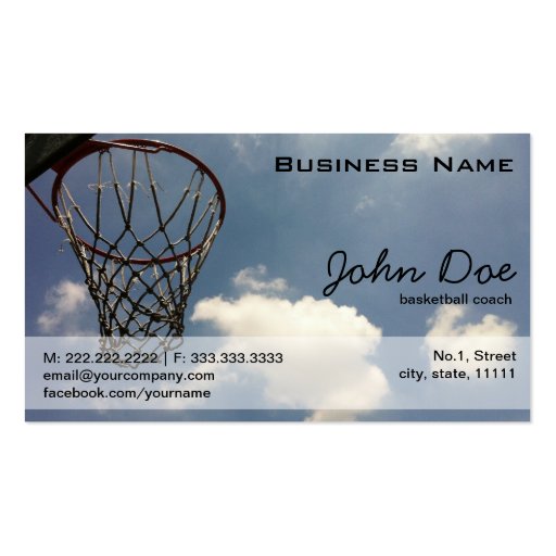 Basketball Hoop against the Blue Sky Business Card (front side)