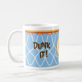 Basketball Hoop Net_on blue_Donut Dunk It! mug