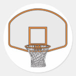 basketball hoop round sticker
