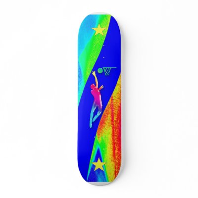 Basketball Hoop Star Skateboard by anuradesignstudio