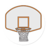basketball hoop round sticker