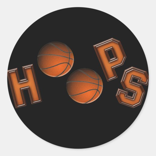 Basketball Hoops Round Stickers