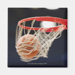 Basketball in basket. magnet