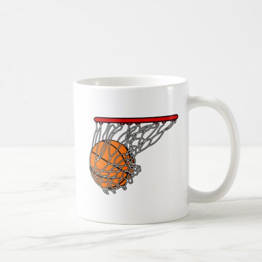 Basketball in hoop coffee mug Zazzle