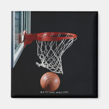 Basketball in Hoop Fridge Magnets