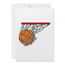 Basketball in hoop personalized invitations